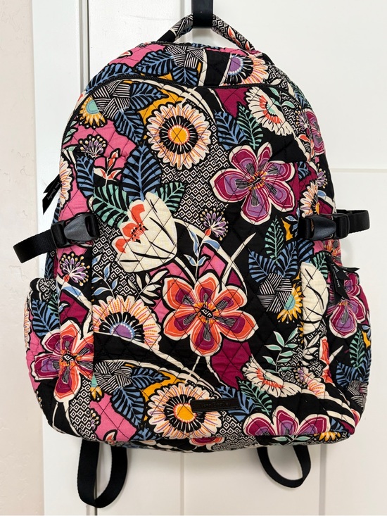 Vera Bradley Handbags - Vera Bradley Essential Expandable Backpack Kauai Floral Pink Black